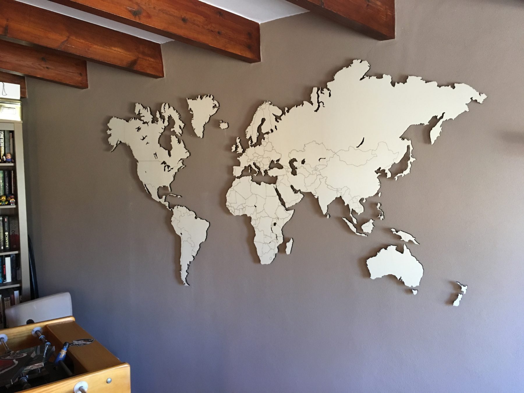 Hiel Verpersoonlijking pil Populieren houten wereldkaart voor aan de Muur | City Shapes